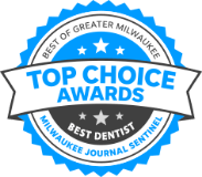 Milwaukee Journal Sentinel Best Dentist Top Choice Awards badge